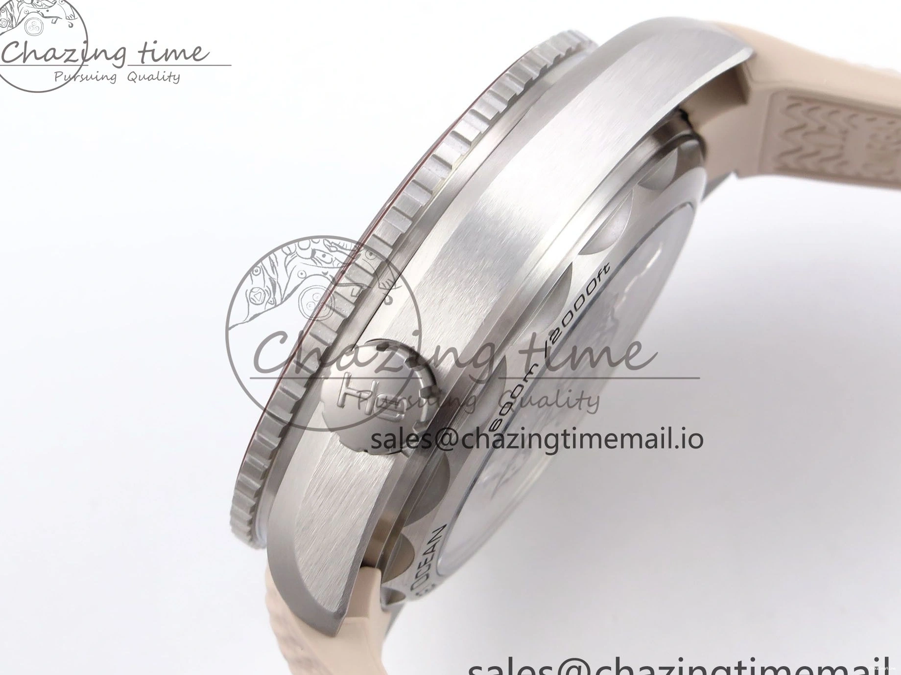 0204 Planet Ocean 43.5mm SS VSF 1:1 Best Edition Brown Bezel Sand Dial on Sand Rubber Strap A8900 Super Clone Neat 7710